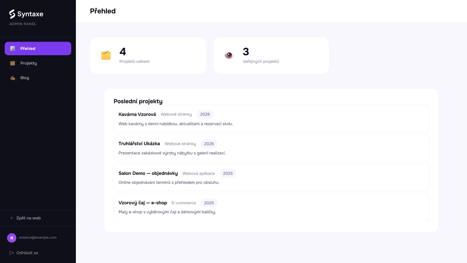 Náhled CMS